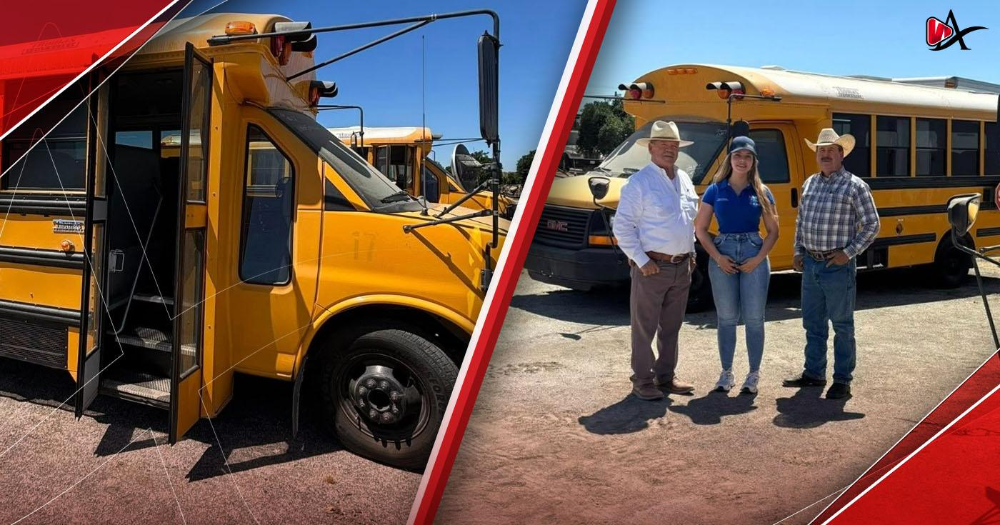 Dona migrante dos camiones escolares a Huanusco para estudiantes de comunidades