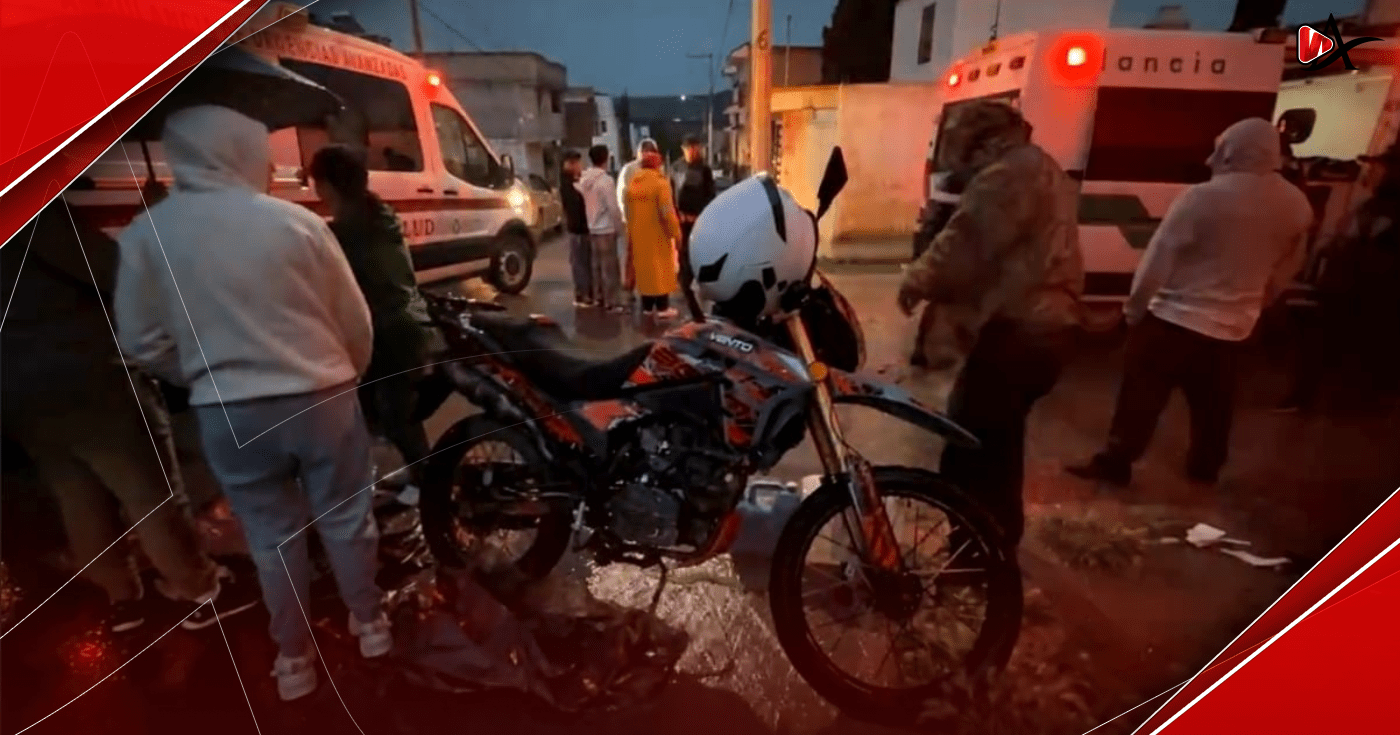 Accidente entre camión urbano y motocicleta deja dos lesionados