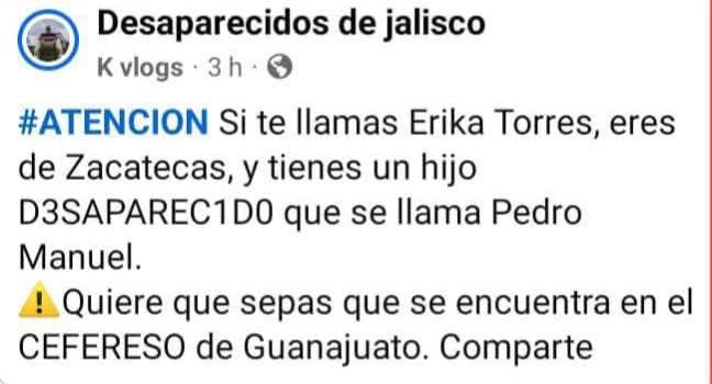 Circula en redes mensaje de esperanza para madre de hijo desaparecido
