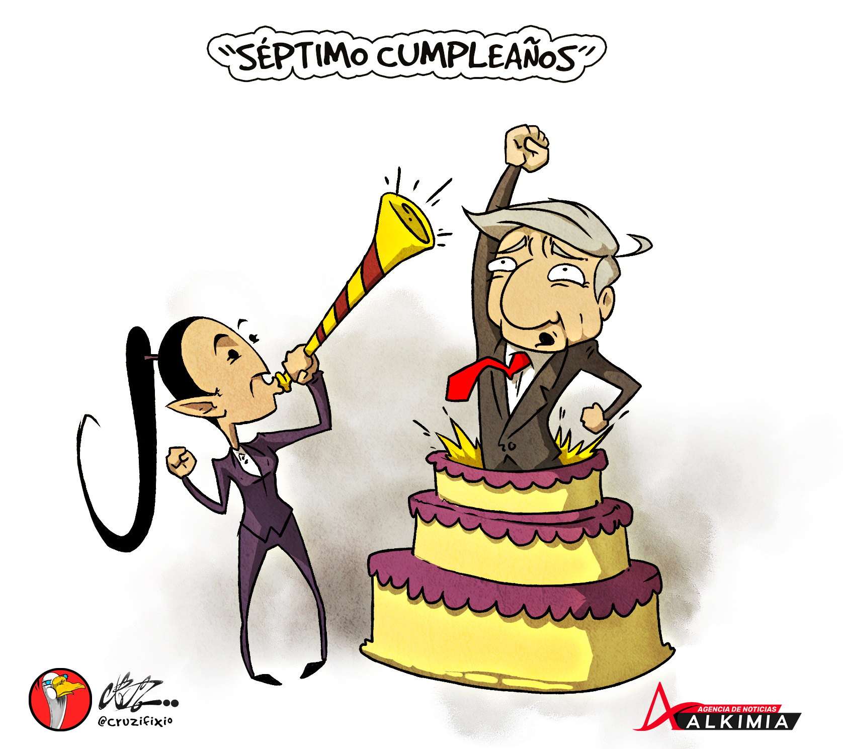 “CUMPLE SIETE AÑOS LA 4T”.