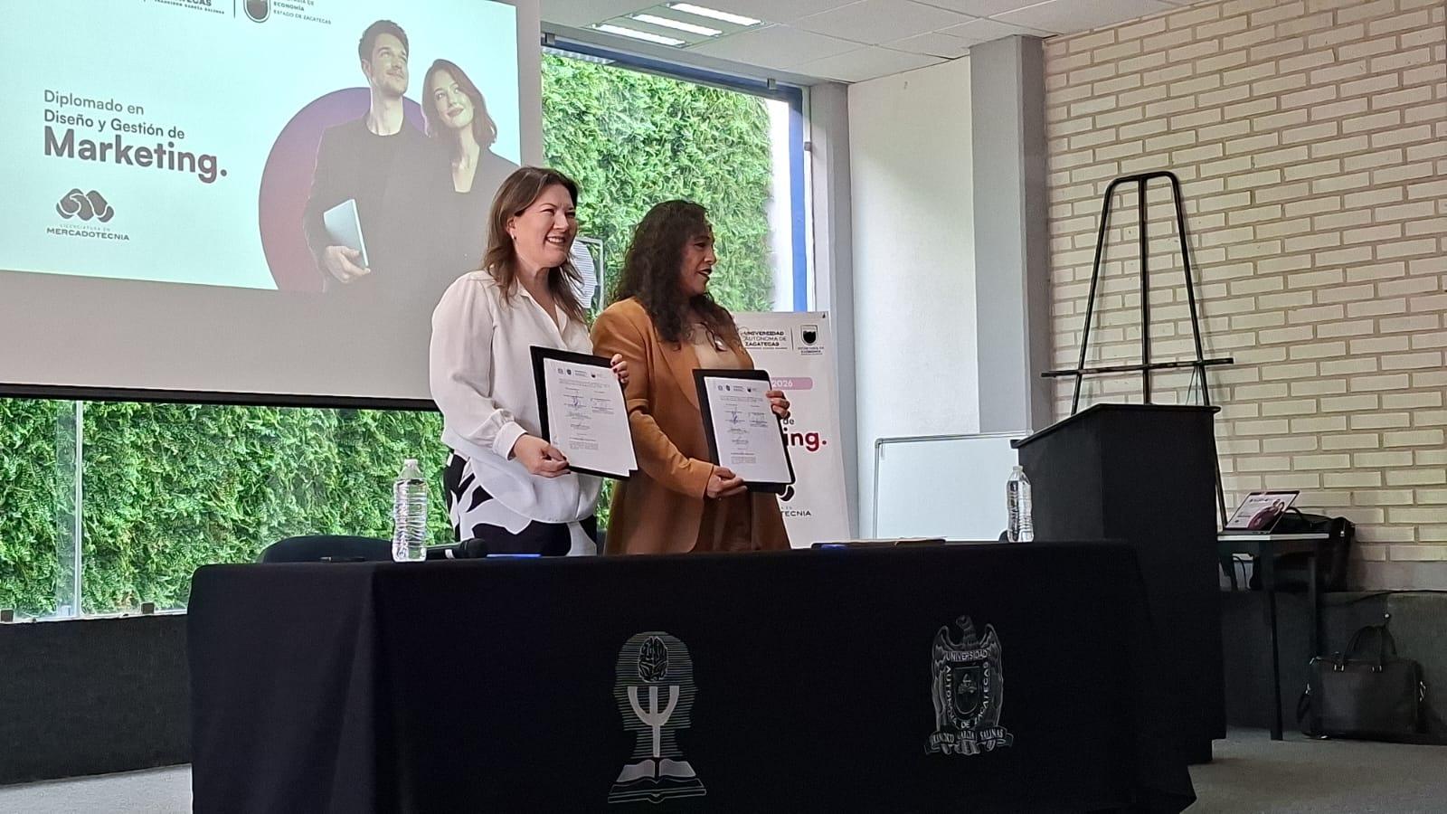 Firman convenio Secretaría de Economía y UAZ para impulsar diplomado en marketing