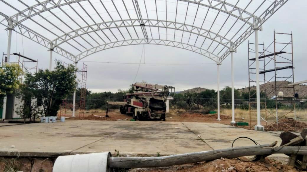 Avanza construcción del domo en bachillerato de Fresnillo