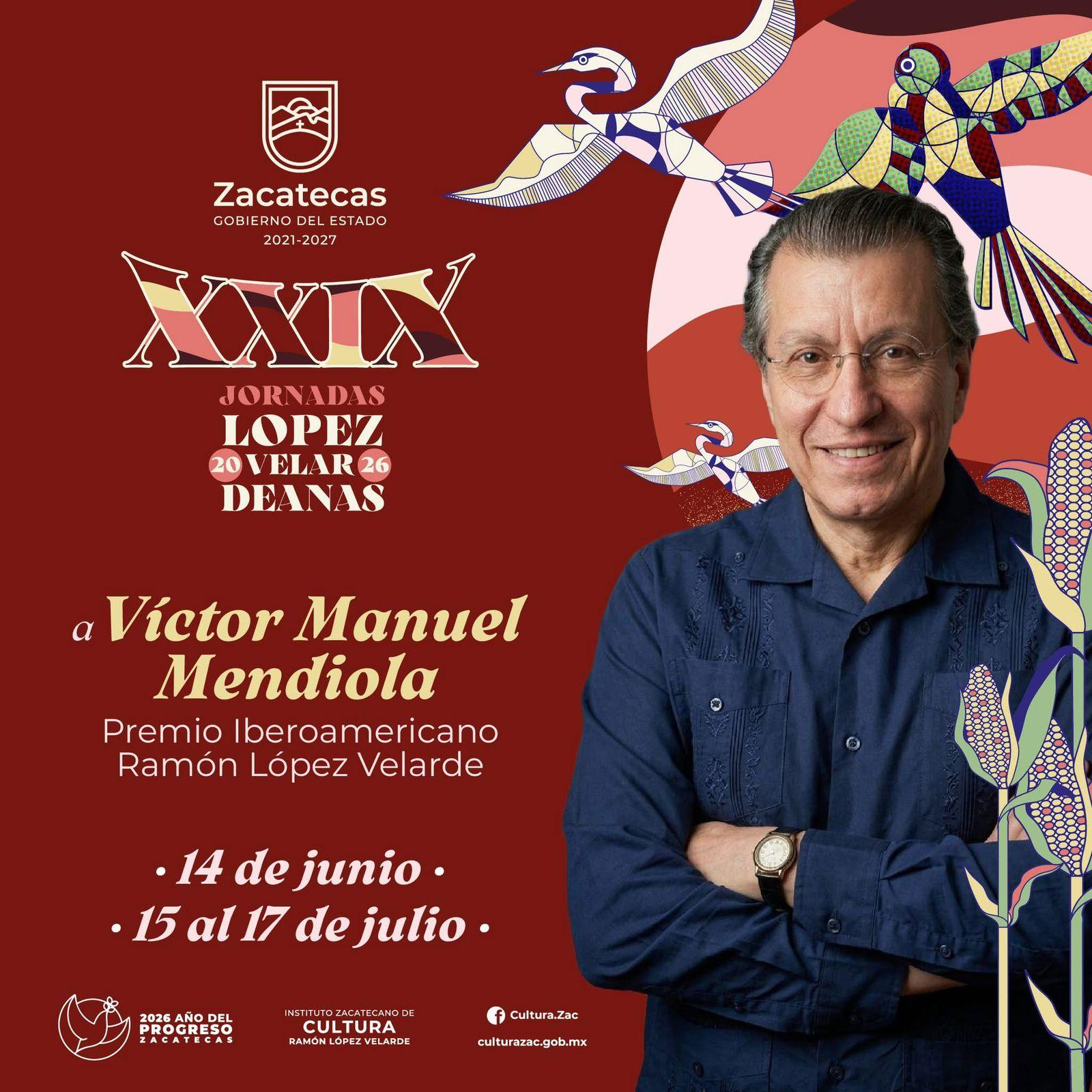 Reconocen a Víctor Manuel Mendiola con premio iberoamericano