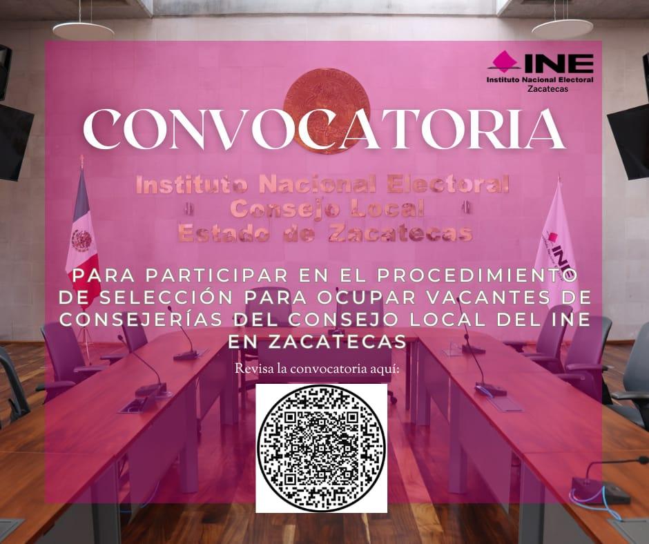 Invita INE Zacatecas a integrar Consejo Local