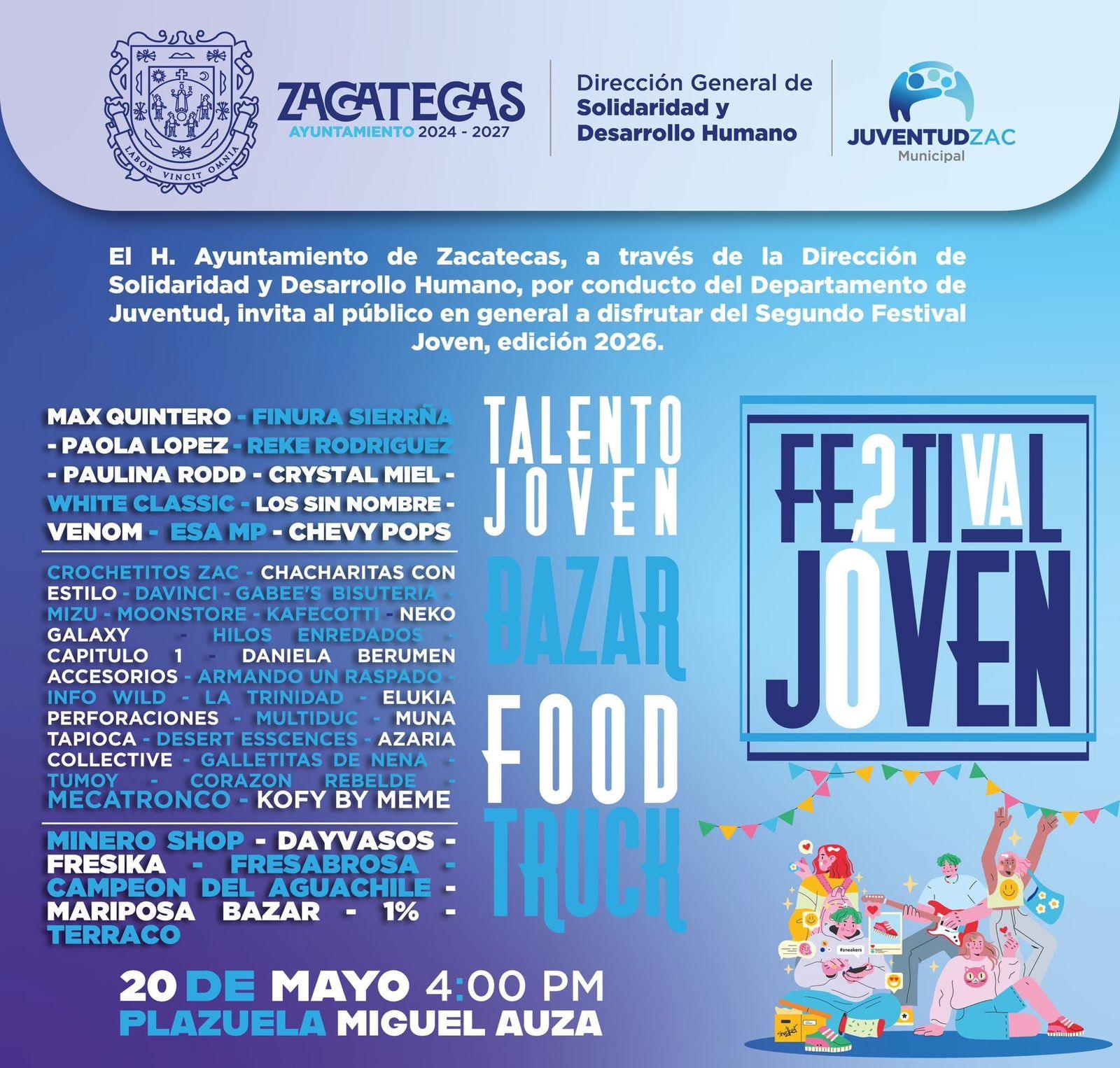 Se prepara Zacatecas para vivir el Festival Joven 2026