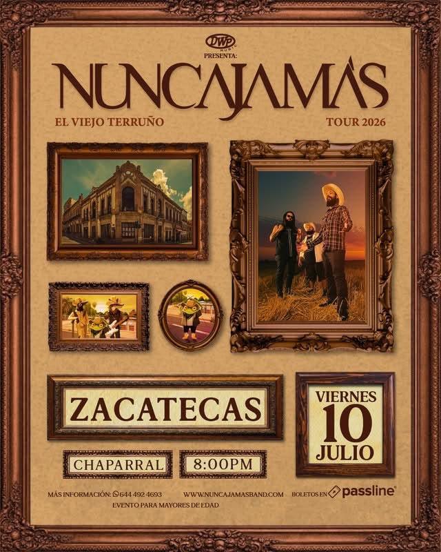 La banda sonorense ‘Nunca Jamás’ ofrecerá concierto en Zacatecas