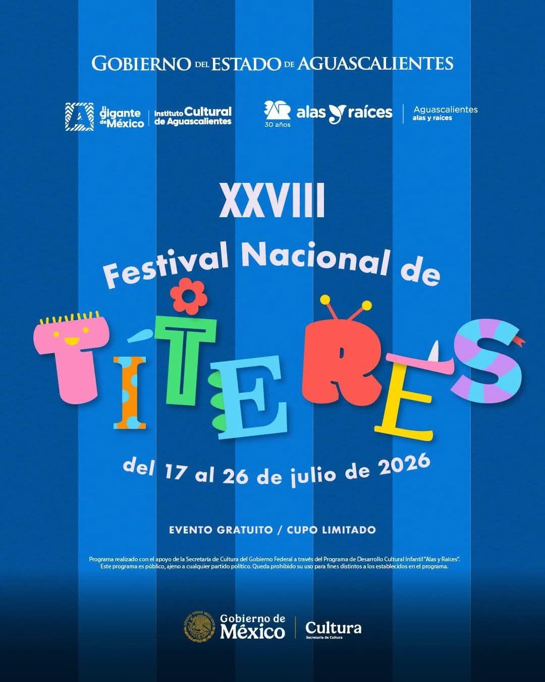 Aguascalientes recibirá el XXVIII Festival Nacional de Títeres con funciones y talleres gratuitos