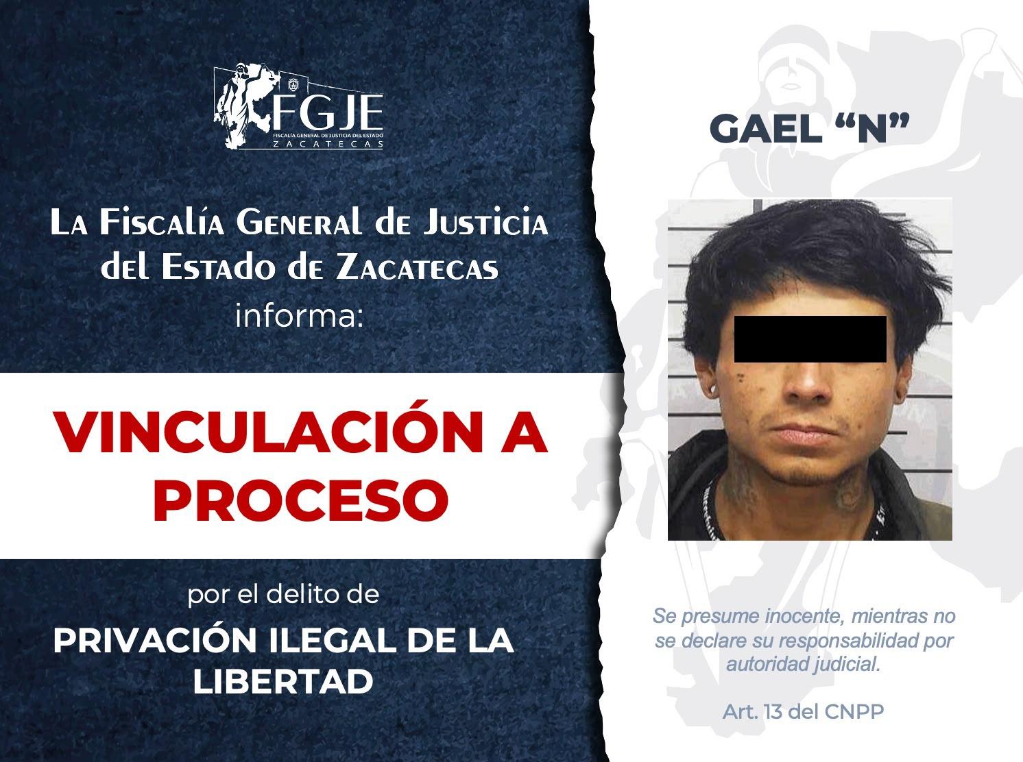 Vinculan a proceso a Gael “N” por privación ilegal de la libertad