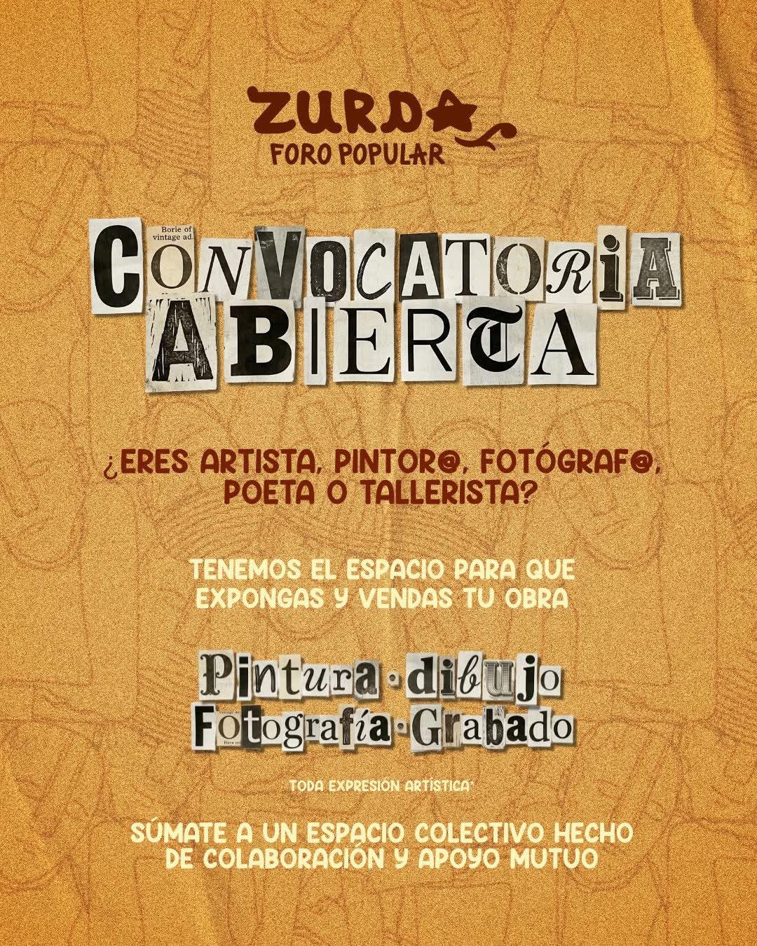Convoca Zurda Foro Popular a artistas zacatecanos