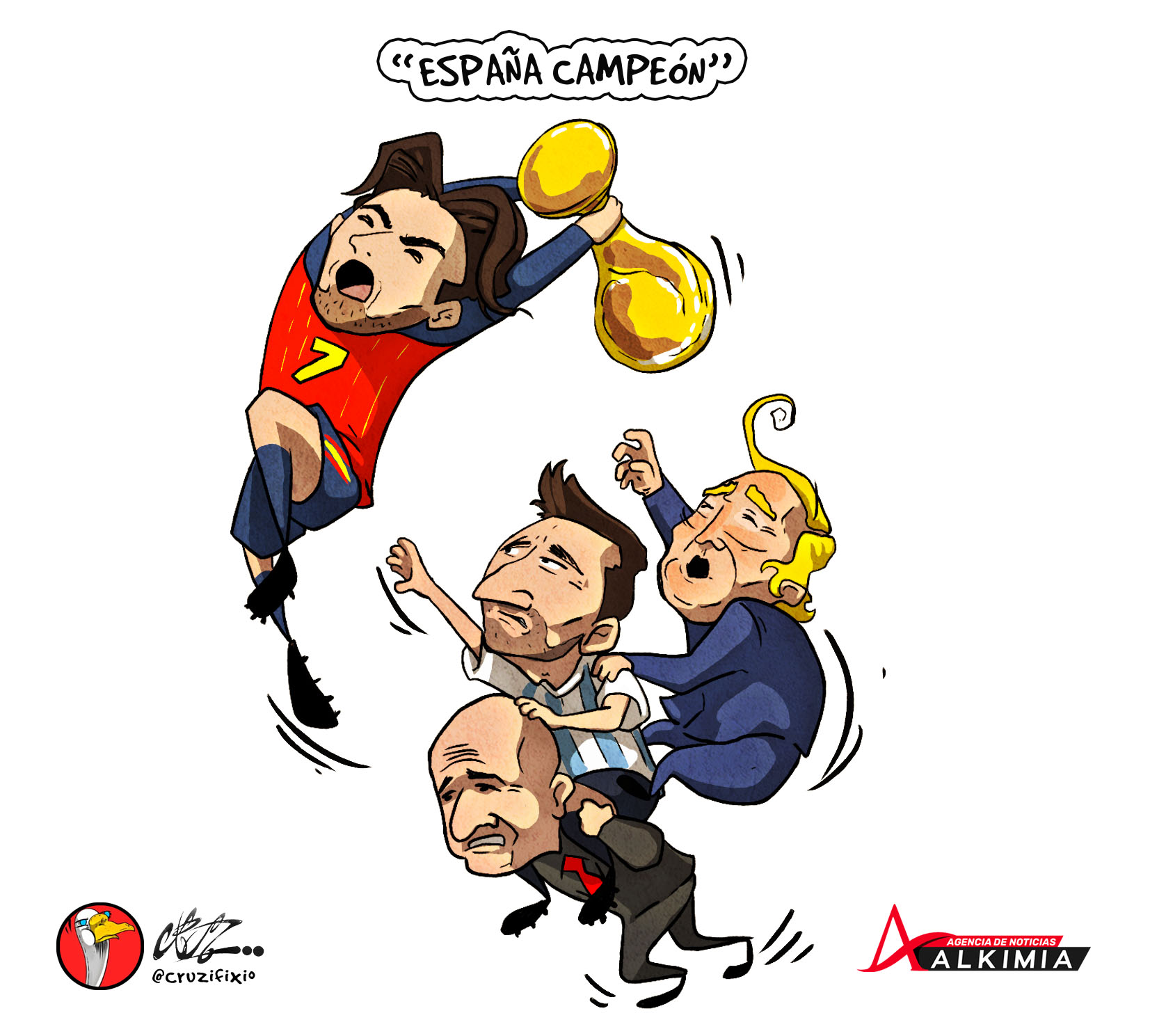 “termina el drama entre messi, trump, infantino y españa.”