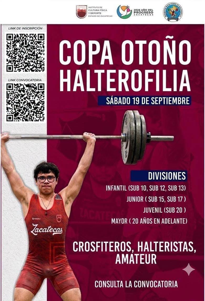 Se prepara Zacatecas para la Copa Otoño 2026 de levantamiento de pesas